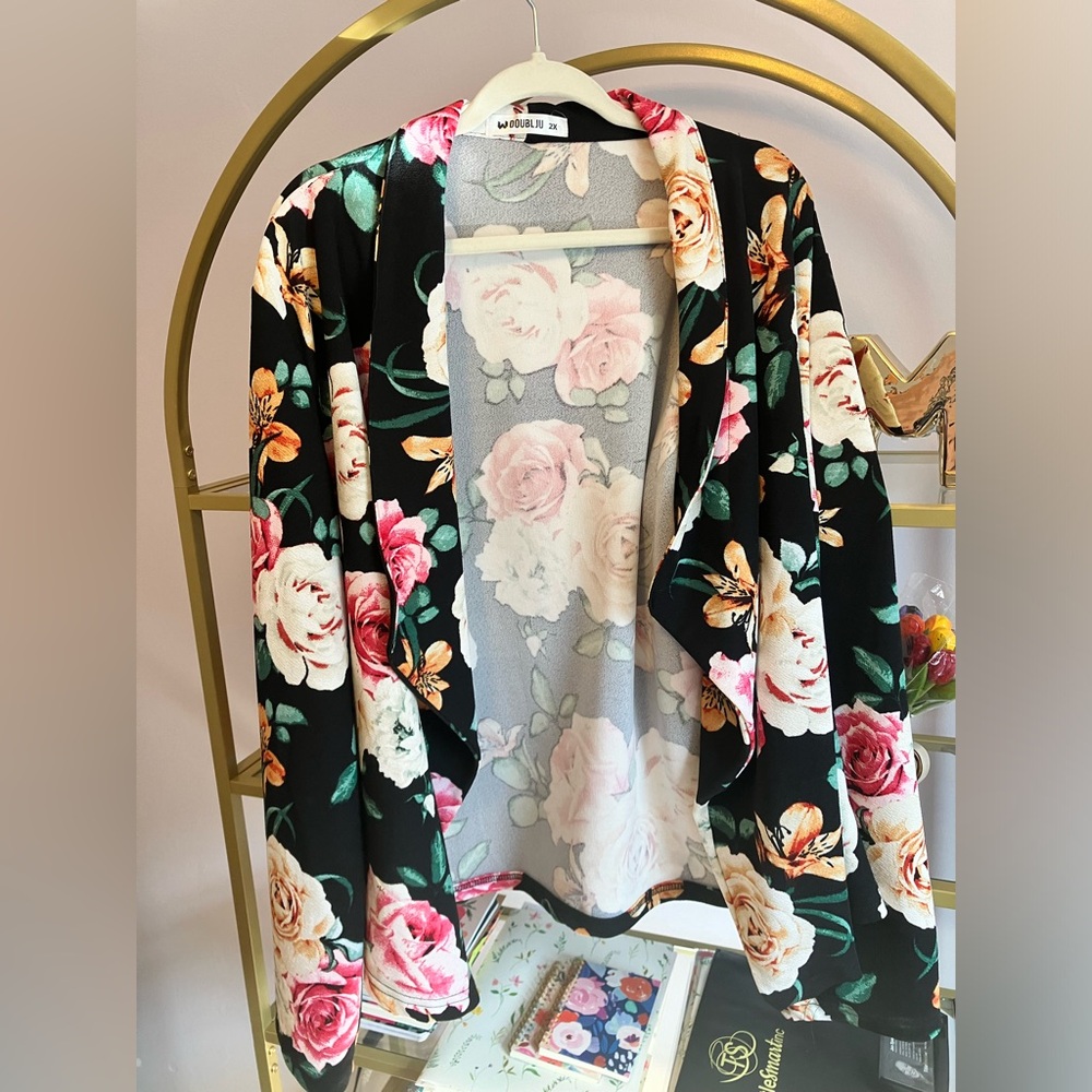 2x floral bolero shrug blazer